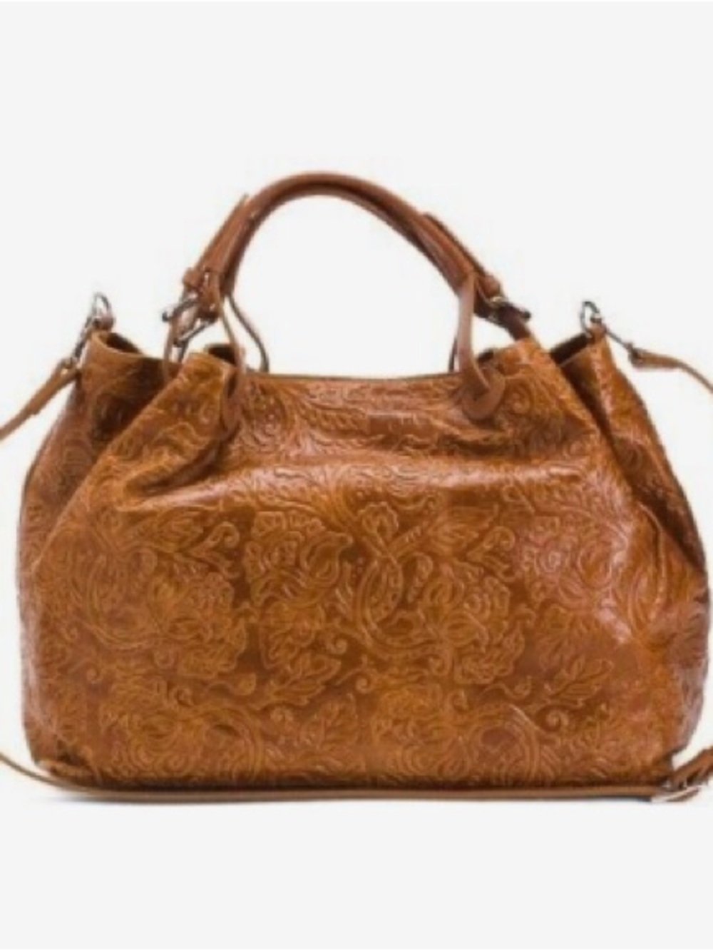 Lilium Firenze Italian Tooled Leather Weekender Bag Traveler I